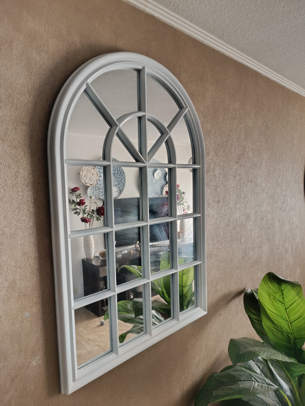 ESPEJO FORMA VENTANA DORADO/BLANCO 97 CM ALTO X 65 CM ANCHO - 3