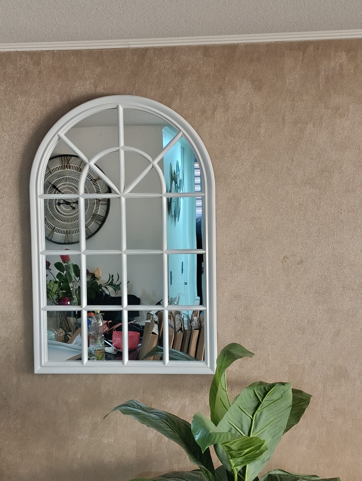 ESPEJO FORMA VENTANA DORADO/BLANCO 97 CM ALTO X 65 CM ANCHO - 4