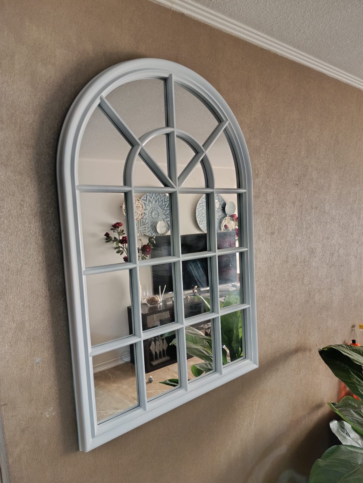 ESPEJO FORMA VENTANA DORADO/BLANCO 97 CM ALTO X 65 CM ANCHO - 5