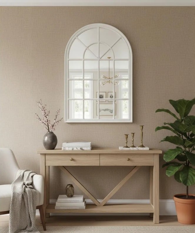 ESPEJO FORMA VENTANA DORADO/BLANCO 97 CM ALTO X 65 CM ANCHO - 8