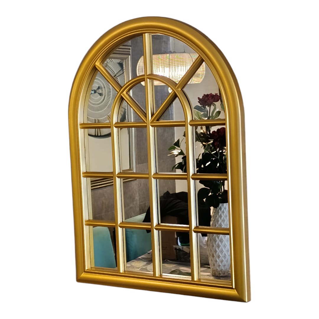 ESPEJO FORMA VENTANA, COLOR DORADO 61X46 CM - 1