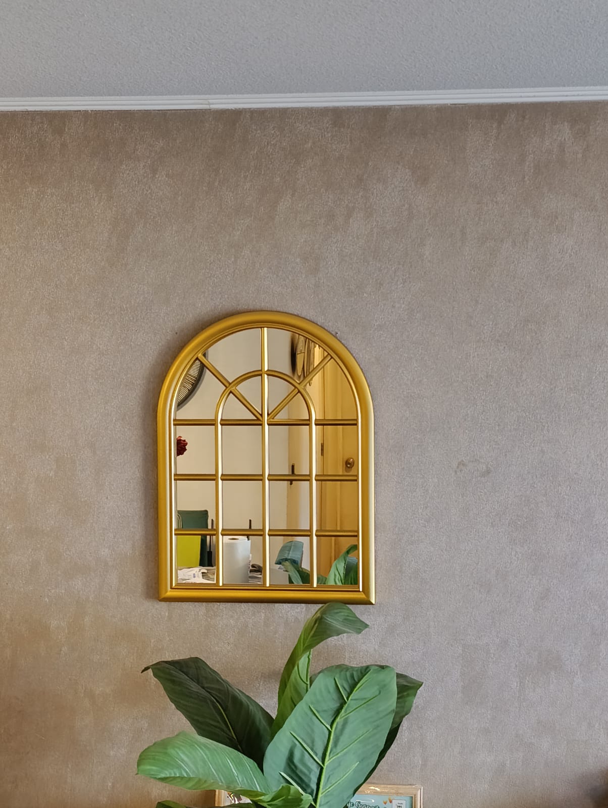 ESPEJO FORMA VENTANA, COLOR DORADO 61X46 CM - 2