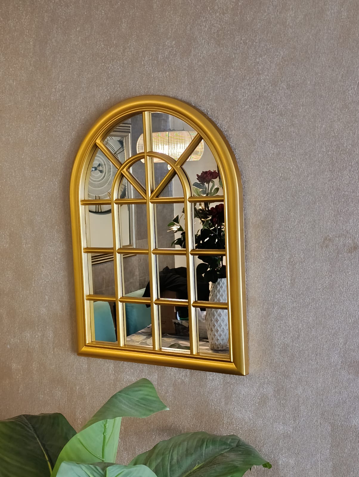 ESPEJO FORMA VENTANA, COLOR DORADO 61X46 CM - 3