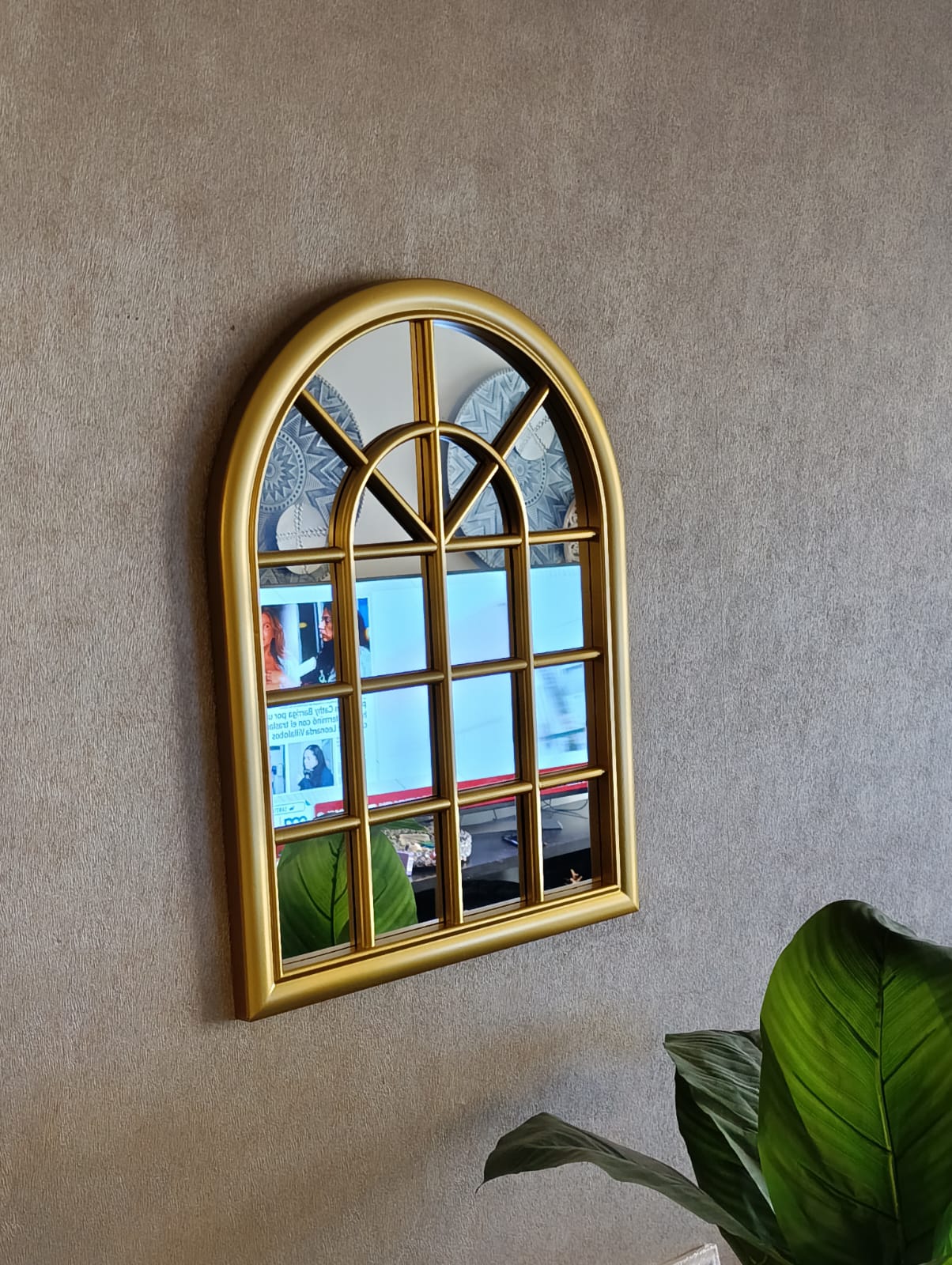 ESPEJO FORMA VENTANA, COLOR DORADO 61X46 CM - 4