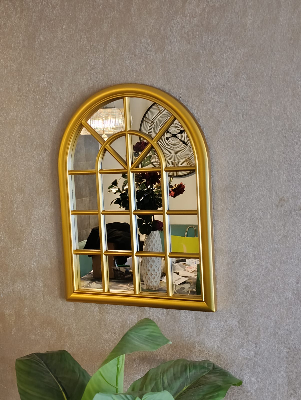ESPEJO FORMA VENTANA, COLOR DORADO 61X46 CM - 5