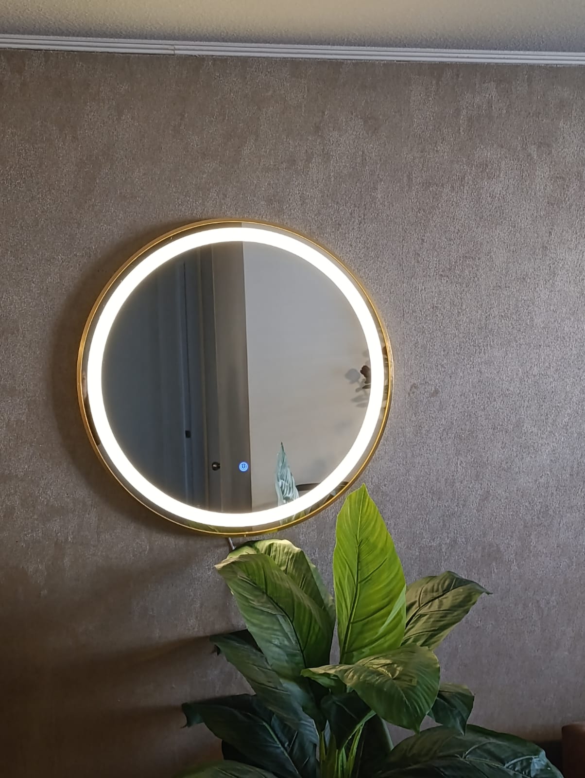 ESPEJO TOUCH LED REDONDO 70 CM Ø MARCO METAL DORADO - 4