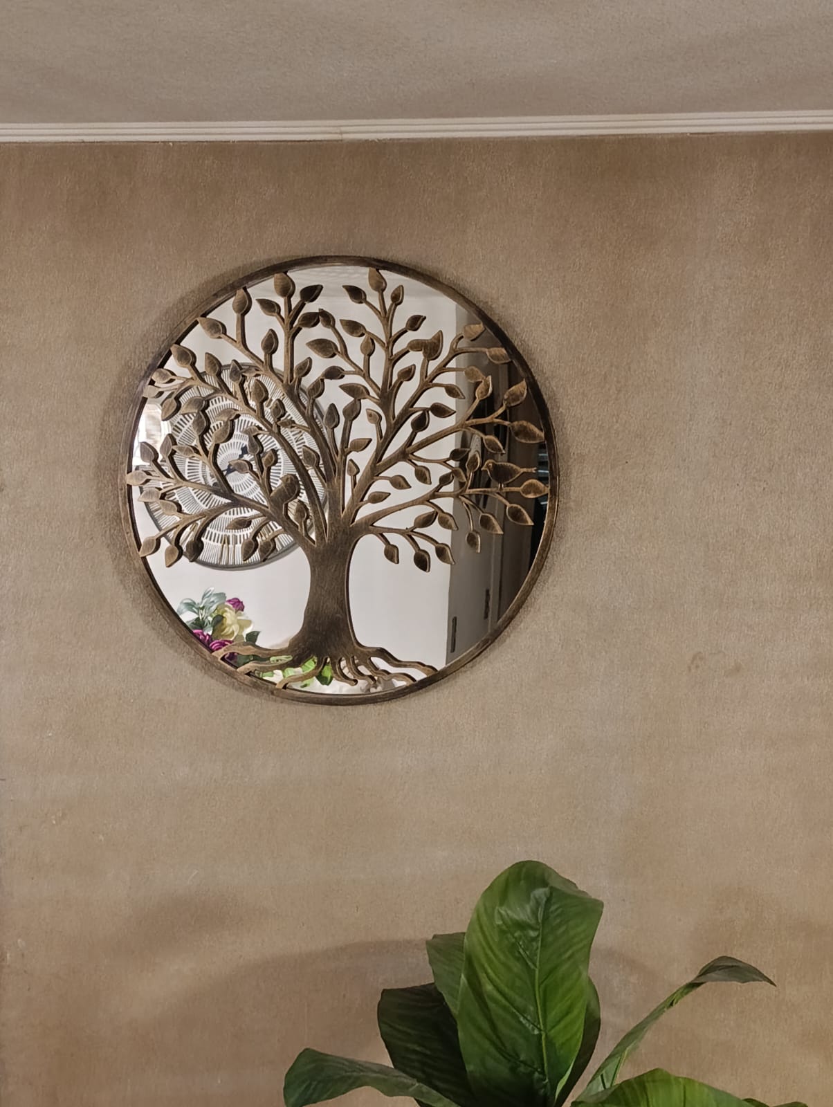 ESPEJO REDONDO ARBOL DE LA VIDA 65X65 CM - 2