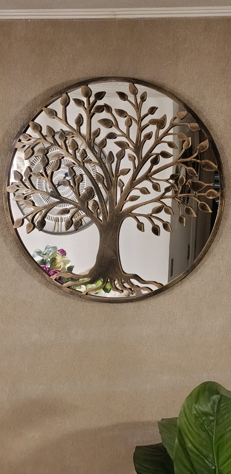 ESPEJO REDONDO ARBOL DE LA VIDA 65X65 CM - 4