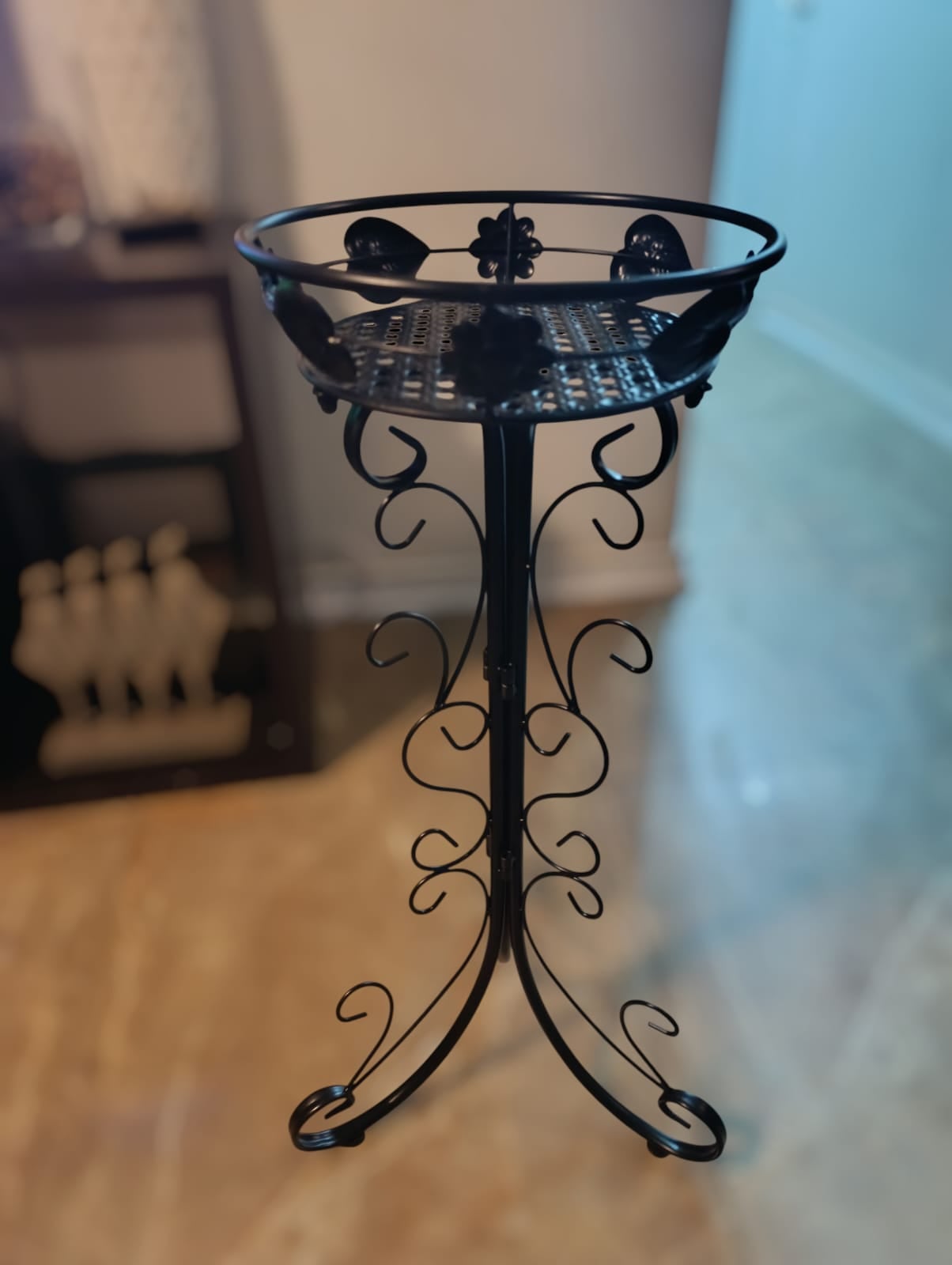 PEDESTAL MACETA METALICO NEGRO 75 CM (METAL ALTA CALIDAD) - 2