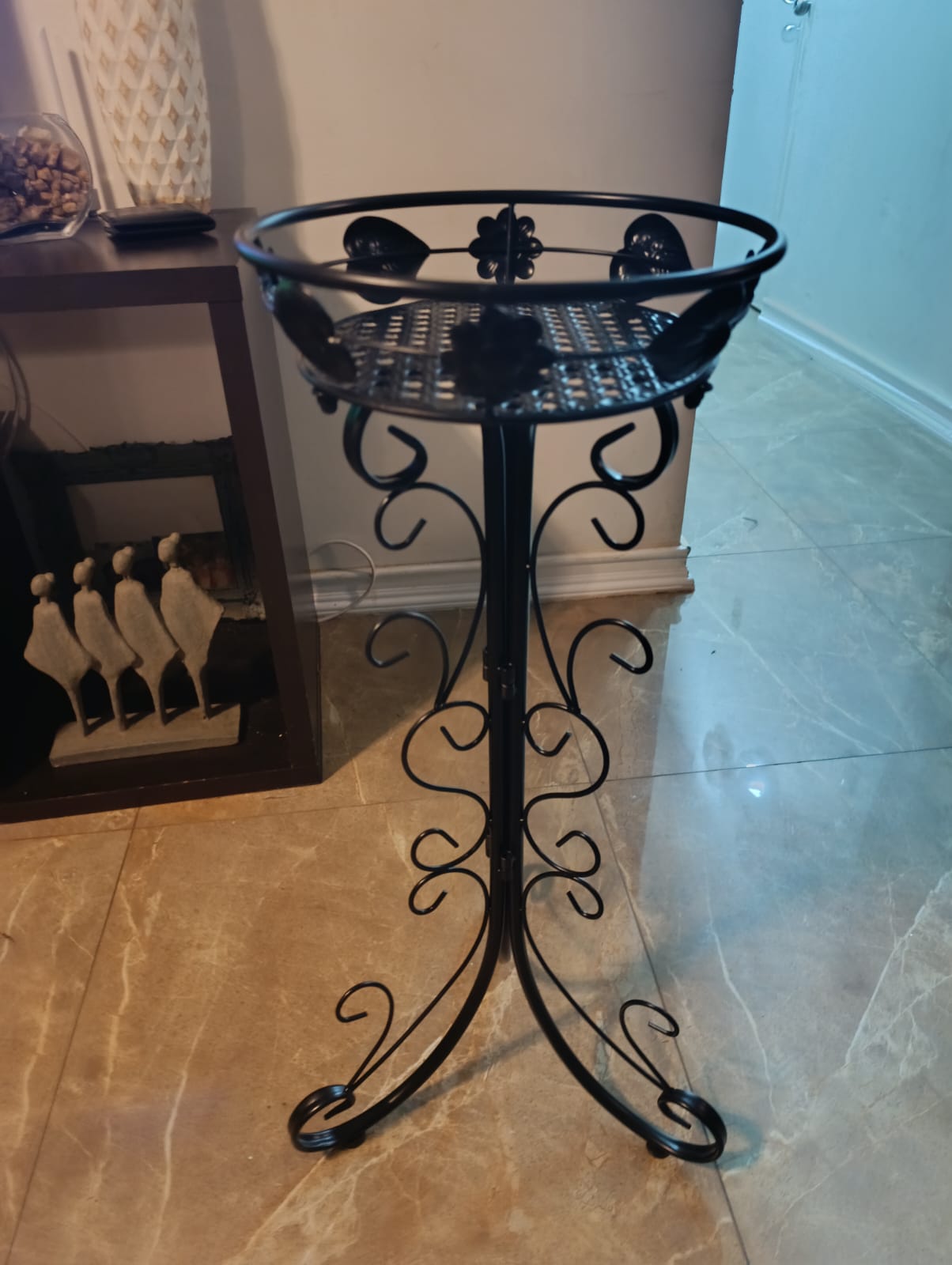 PEDESTAL MACETA METALICO NEGRO 75 CM (METAL ALTA CALIDAD) - 4