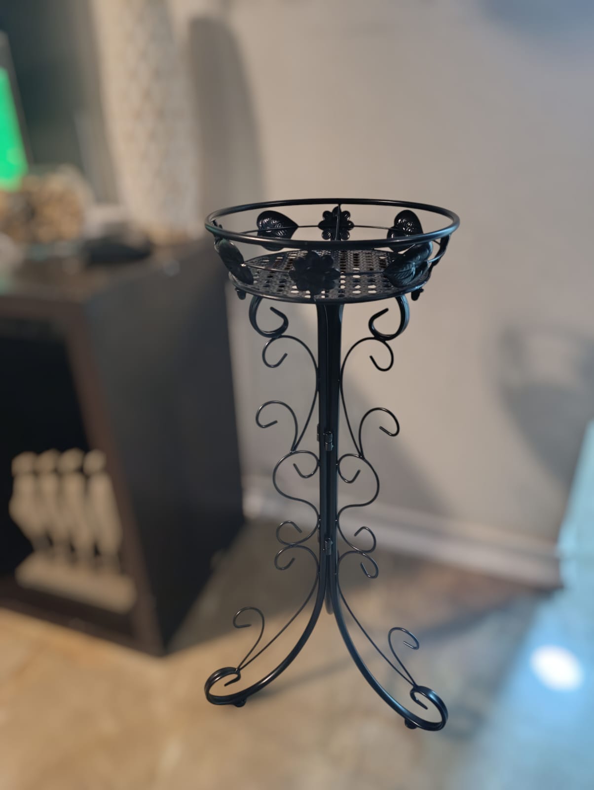 PEDESTAL MACETA METALICO NEGRO 75 CM (METAL ALTA CALIDAD) - 5