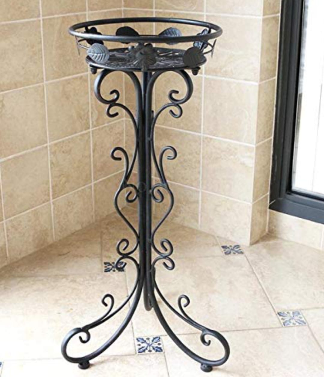 PEDESTAL MACETA METALICO NEGRO 75 CM (METAL ALTA CALIDAD) - 6