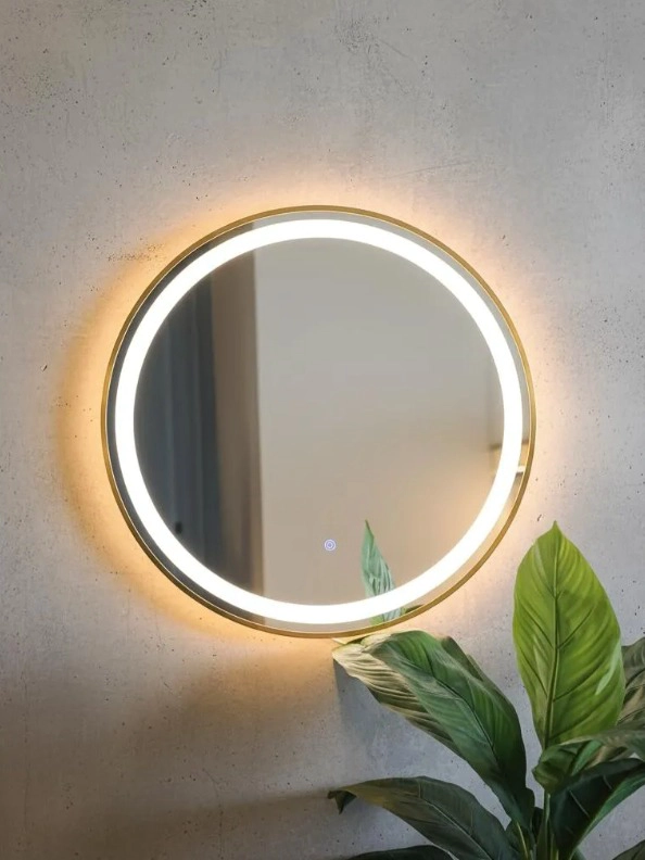 ESPEJO LED CON TOUCH 60 CM Ø MARCO METAL CEPILLADO - 7