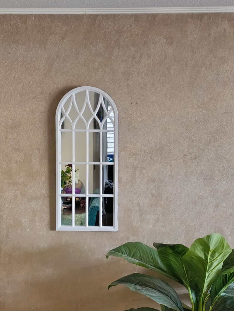 ESPEJO FORMA VENTANA BLANCO 76X33X3 CM DECORATIVO - 2