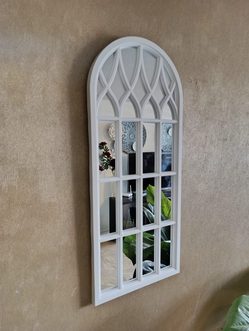 ESPEJO FORMA VENTANA BLANCO 76X33X3 CM DECORATIVO - 4