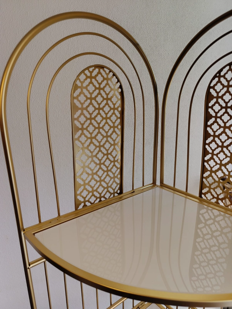 REPISA ESQUINERA METAL DORADO 4 NIVELES 155X50 CM - 5