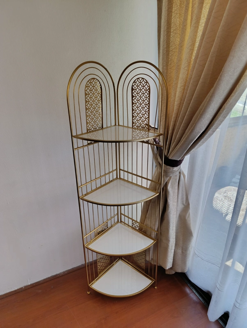 REPISA ESQUINERA METAL DORADO 4 NIVELES 155X50 CM - 6