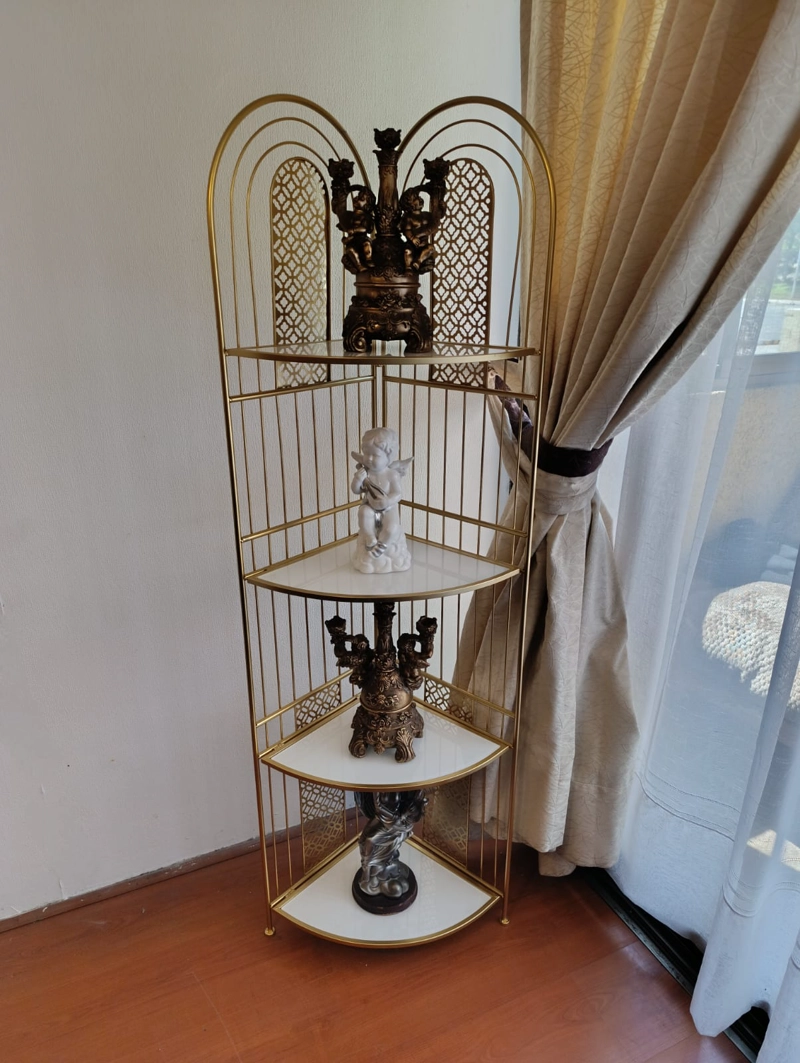 REPISA ESQUINERA METAL DORADO 4 NIVELES 155X50 CM - 7