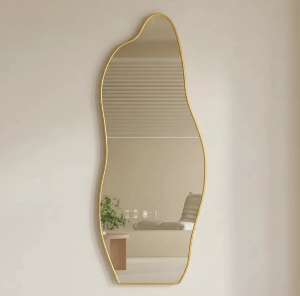 ESPEJO ASIMETRICO DE MURO DORADO/NEGRO 100X38 CM - 3