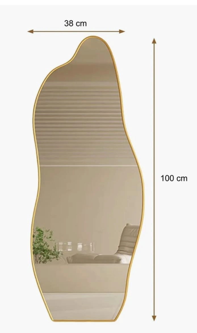 ESPEJO ASIMETRICO DE MURO DORADO/NEGRO 100X38 CM - 4