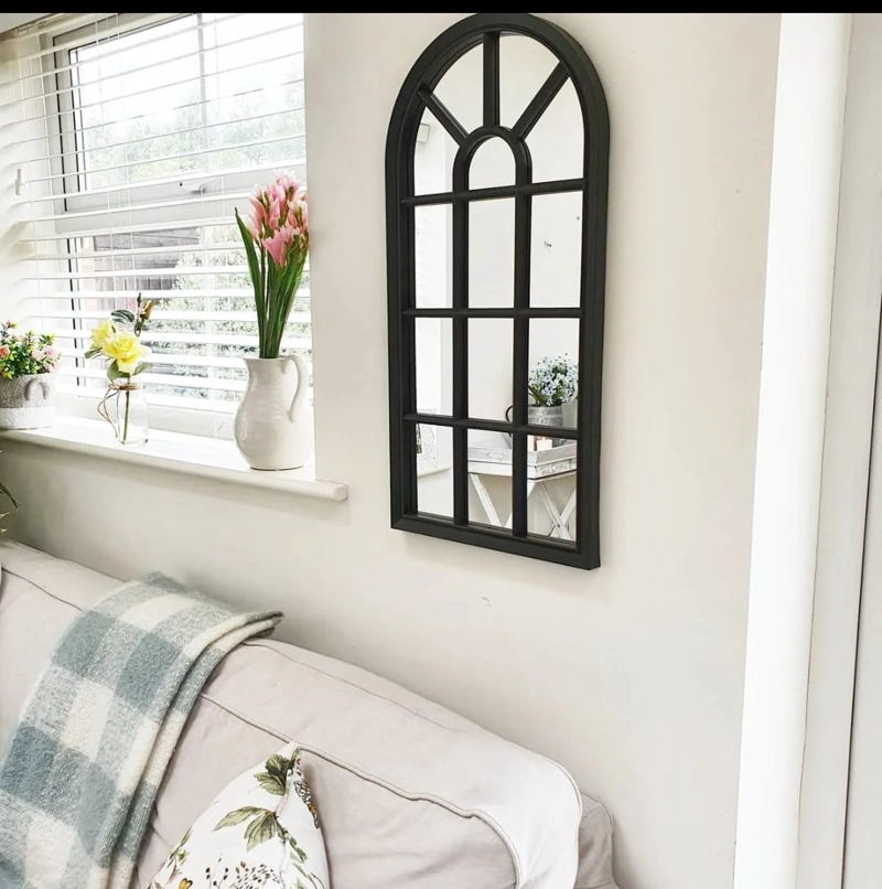 ESPEJO VENTANA NEGRO 70X35 CM DECORATIVO - 2
