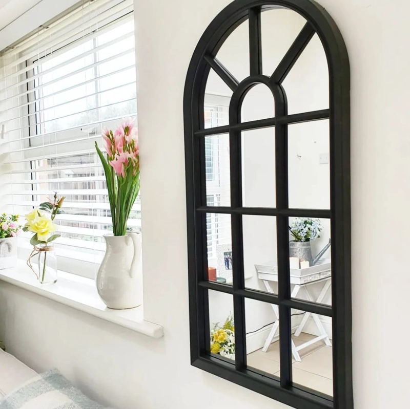 ESPEJO VENTANA NEGRO 70X35 CM DECORATIVO - 4