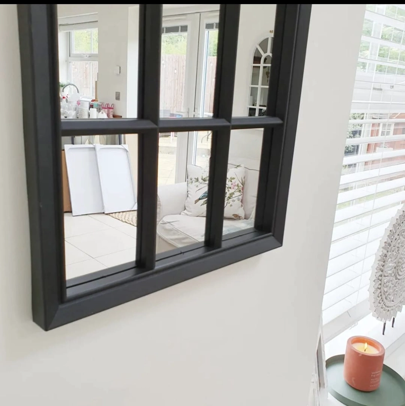 ESPEJO VENTANA NEGRO 70X35 CM DECORATIVO - 5
