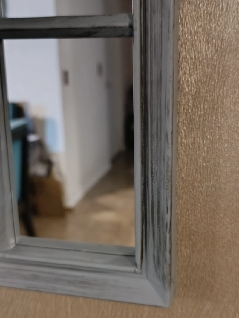 ESPEJO FORMA VENTANA, GRIS ENVEJECIDO 70 X 35 CM - 3