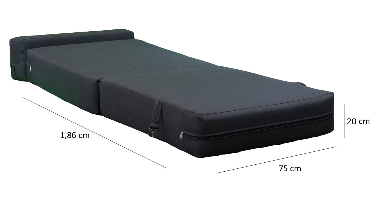 SOFÁ GAEX ESPUMA LINO NEGRO CAMA - 5