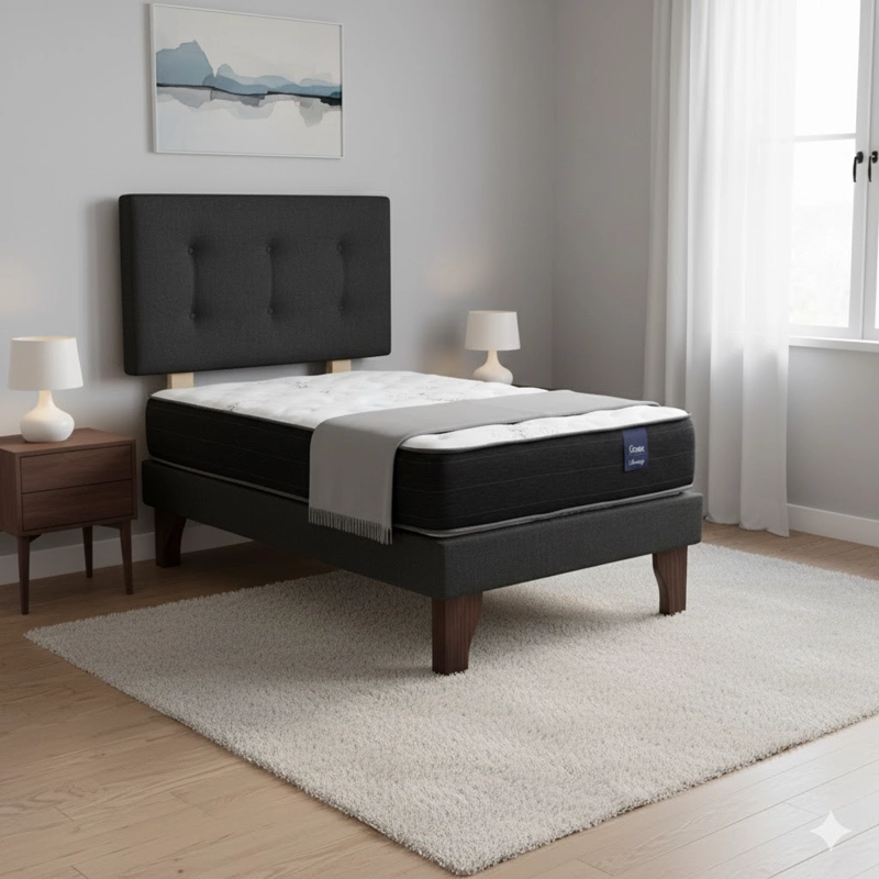 CAMA EUROPEA 1 PLAZA 190 RESPALDO BERNA - 1
