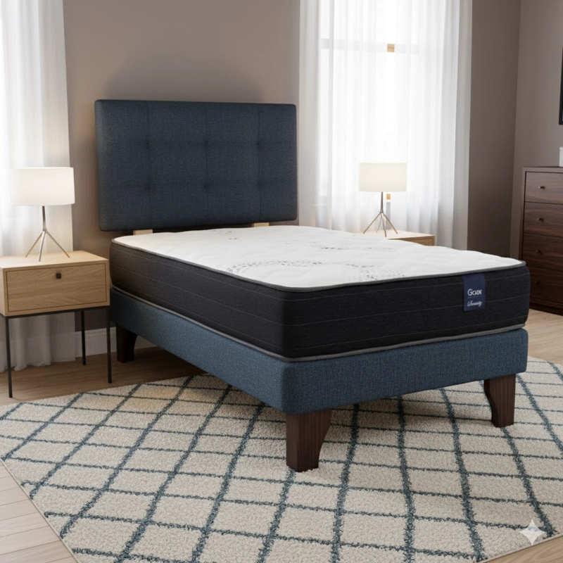 CAMA EUROPEA 1 PLAZA 190 RESPALDO GINEBRA - 1
