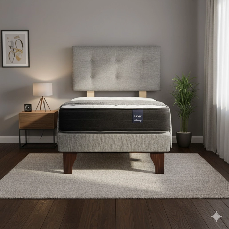 CAMA EUROPEA 1.5 PLAZA 190 RESPALDO BERNA - 1