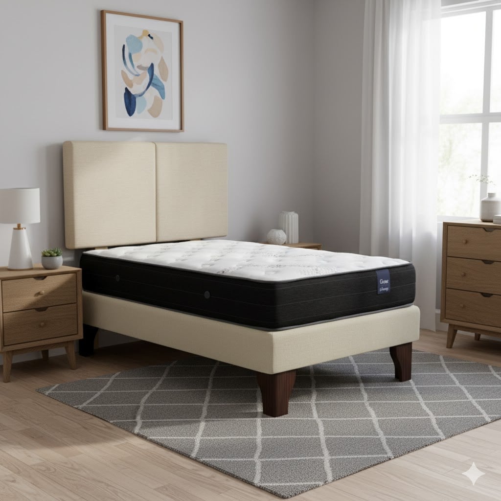 CAMA EUROPEA 1.5 PLAZA 190 RESPALDO EVEREST - 1