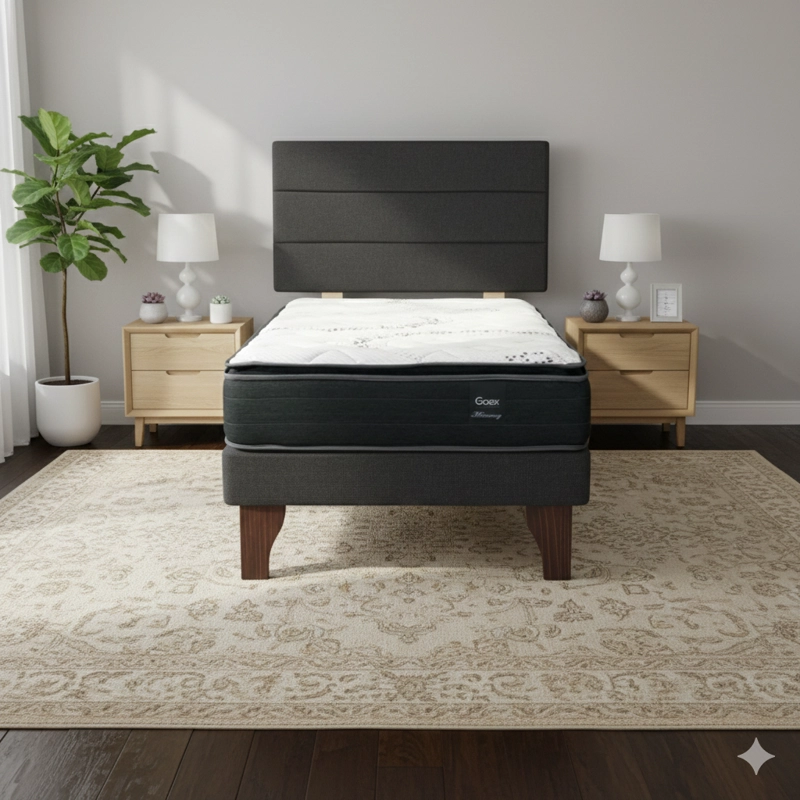 CAMA EUROPEA 1 PLAZA 190 PLUS RESPALDO ATACAMA - 1
