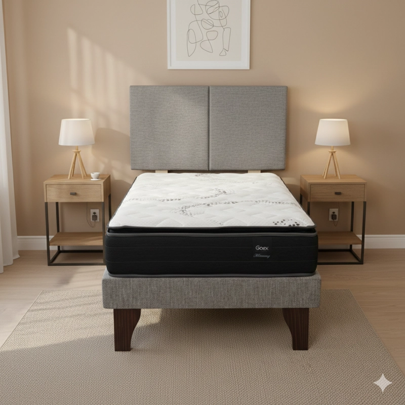 CAMA EUROPEA 1 PLAZA 190 PLUS RESPALDO EVEREST - 1