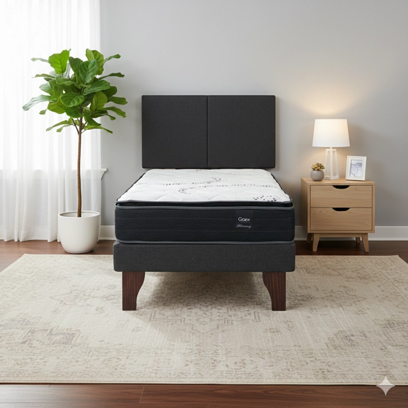 CAMA EUROPEA 1 PLAZA 190 PLUS RESPALDO EVEREST - 1