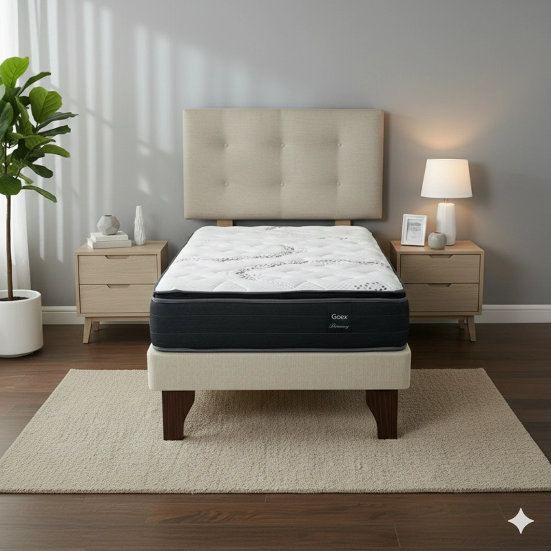 CAMA EUROPEA 1 PLAZA 200 PLUS RESPALDO BERNA - 1