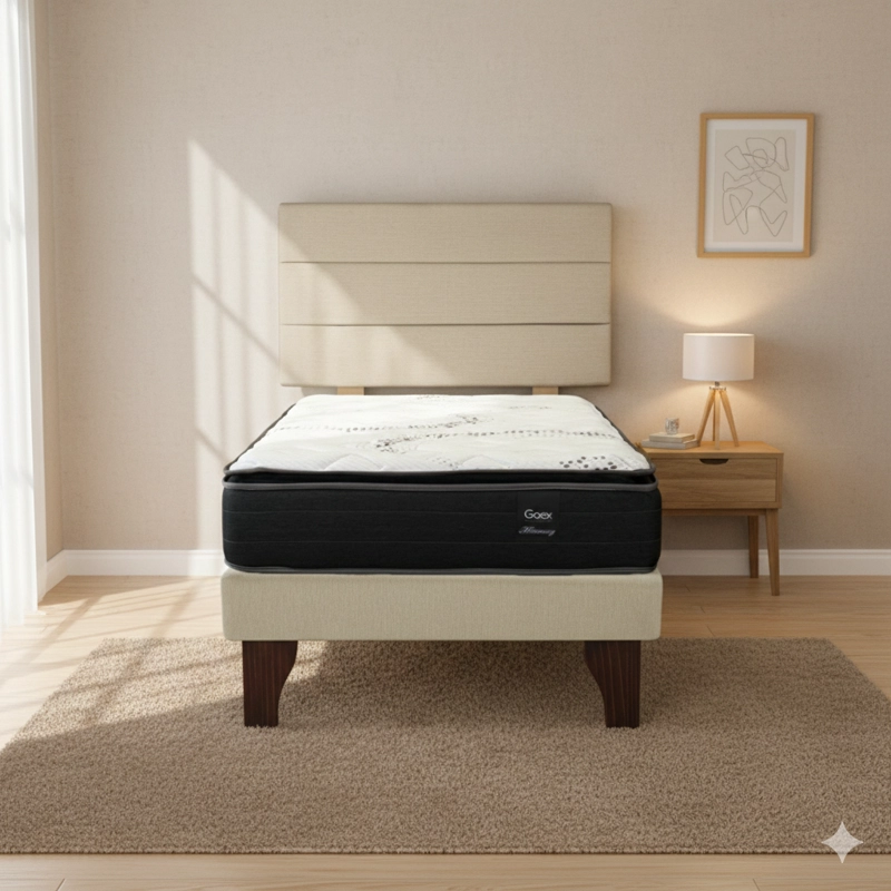 CAMA EUROPEA 1 PLAZA 200 PLUS RESPALDO ATACAMA - 1