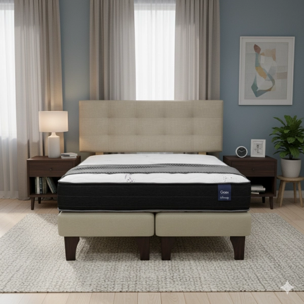 CAMA EUROPEA 2 PLAZAS 190 RESPALDO GINEBRA - 1
