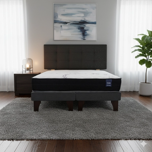 CAMA EUROPEA 2 PLAZAS 190 RESPALDO GINEBRA - 1