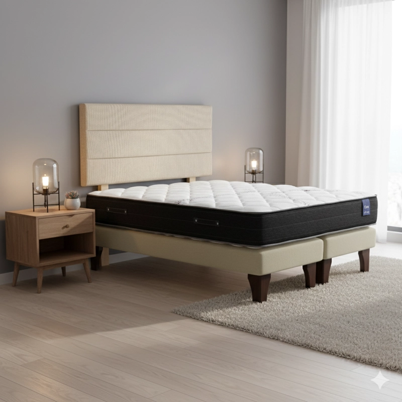 CAMA EUROPEA 2 PLAZAS 190 RESPALDO ATACAMA - 1