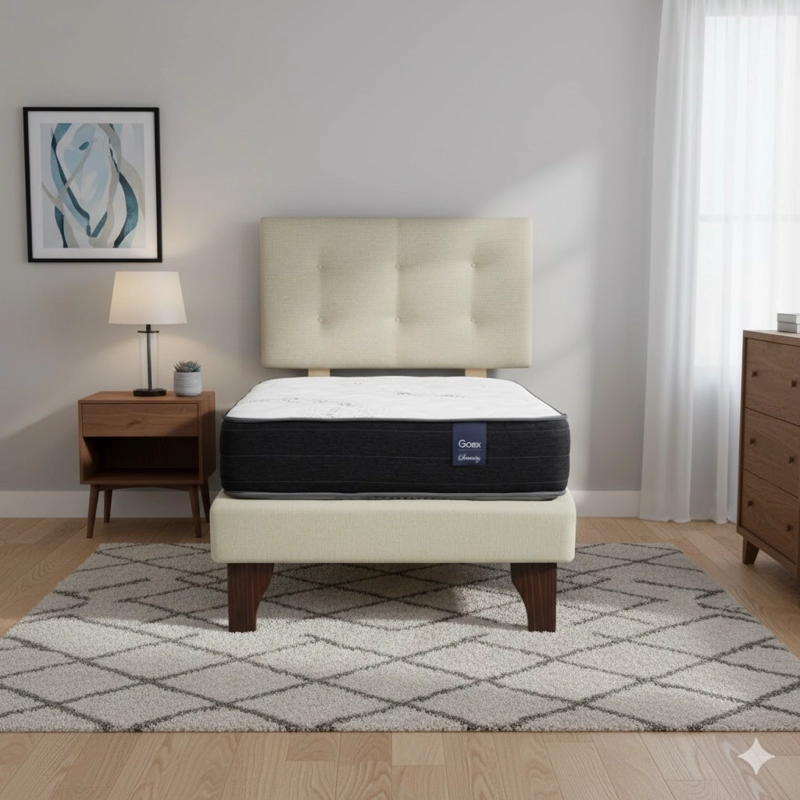 CAMA EUROPEA 1 PLAZA 200 RESPALDO BERNA - 1