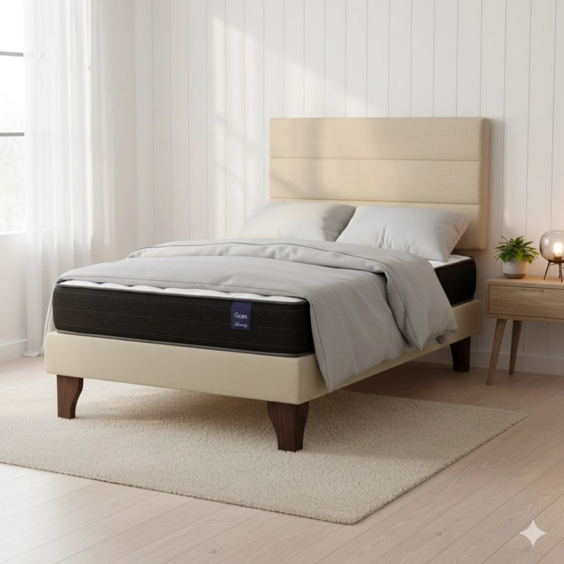 CAMA EUROPEA 1 PLAZA 200 RESPALDO ATACAMA - 1