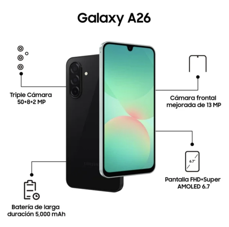 SAMSUNG GALAXY A26 128 GB NEGRO - 3