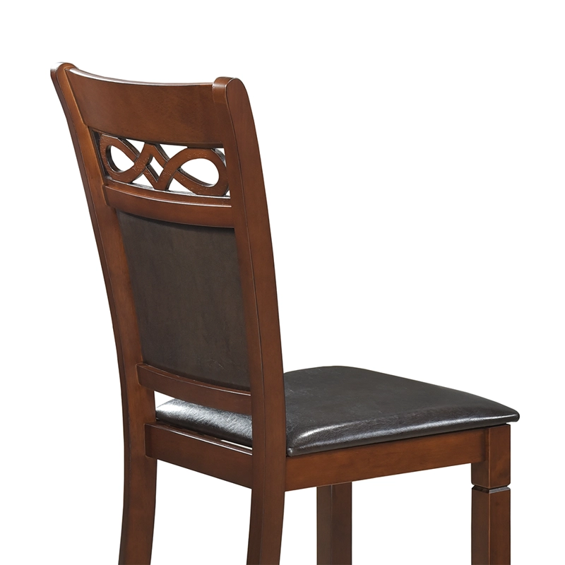 JUEGO DE COMEDOR 6 SILLAS 2 SITIALES MADERA (180x90x76cm) ECOCUERO CAFÉ CAPRI 8 PUESTOS - 5