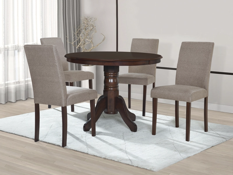 JUEGO DE COMEDOR 4 SILLAS (103x103x76cm) TELA BEIGE. PHUKET 4 PUESTOS - 1