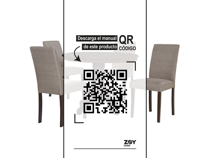 JUEGO DE COMEDOR 4 SILLAS (103x103x76cm) TELA BEIGE. PHUKET 4 PUESTOS - 8