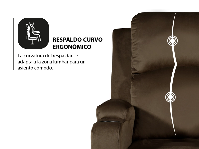 SILLÓN BERGERE RECLINABLE TELA CAFÉ. DAKAR - 4