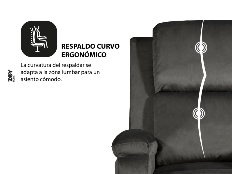 SILLÓN BERGERE RECLINABLE TELA CAFÉ. DAKAR - 7