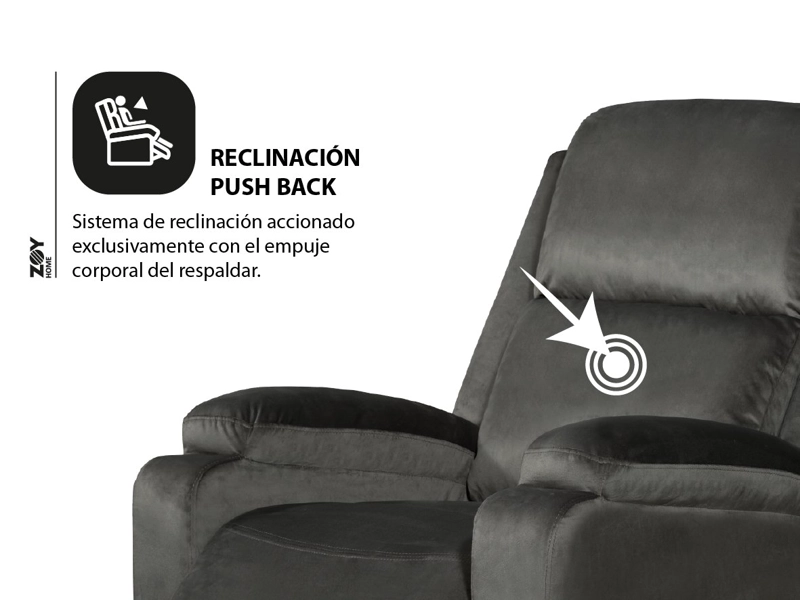 SILLÓN BERGERE RECLINABLE TELA CAFÉ. DAKAR - 9